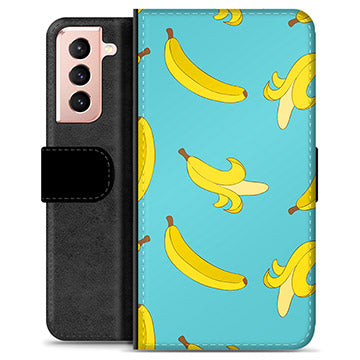 Samsung Galaxy S21 5G Premium Flip Cover med Pung - Bananer