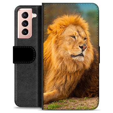 Samsung Galaxy S21 5G Premium Flip Cover med Pung - Løve