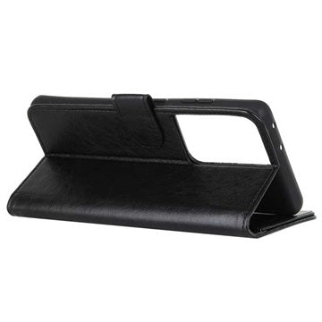 Samsung Galaxy S21 Ultra 5G Pung Taske med Stand - Sort
