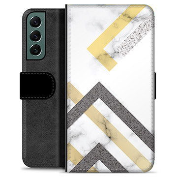 Samsung Galaxy S22+ 5G Premium Flip Cover med Pung - Abstrakt Marmor