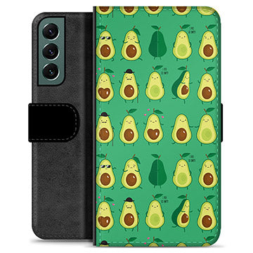 Samsung Galaxy S22+ 5G Premium Flip Cover med Pung - Avocadomønster