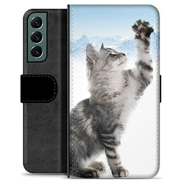 Samsung Galaxy S22+ 5G Premium Flip Cover med Pung - Kat