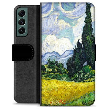 Samsung Galaxy S22+ 5G Premium Flip Cover med Pung - Cypres Træer
