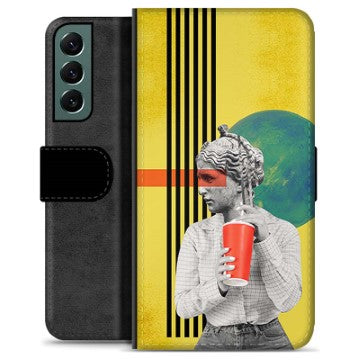 Samsung Galaxy S22+ 5G Premium Flip Cover med Pung - Retro Kunst