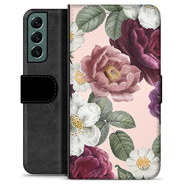 Samsung Galaxy S22+ 5G Premium Flip Cover med Pung - Romantiske Blomster
