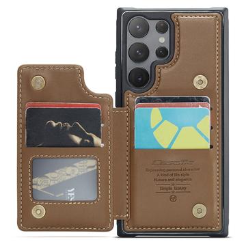 Samsung Galaxy S22 Ultra 5G Caseme C22-etui RFID-kortpung - Brun