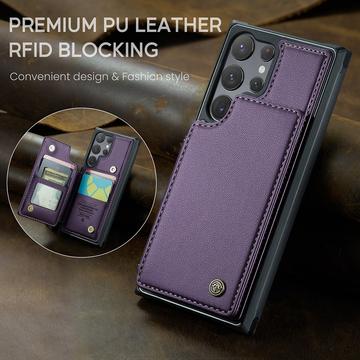 Samsung Galaxy S22 Ultra 5G Caseme C22-etui RFID-kortpung - Lilla