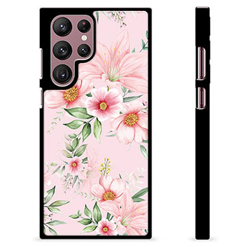 Samsung Galaxy S22 Ultra 5G Beskyttende Cover - Vandfarveblomster