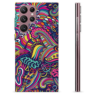 Samsung Galaxy S22 Ultra 5G TPU Cover - Abstrakte Blomster