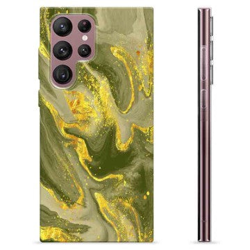 Samsung Galaxy S22 Ultra 5G TPU Cover - Oliv Marmor