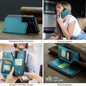 Samsung Galaxy S22+ 5G Caseme C22-etui RFID-kortpung - Grøn