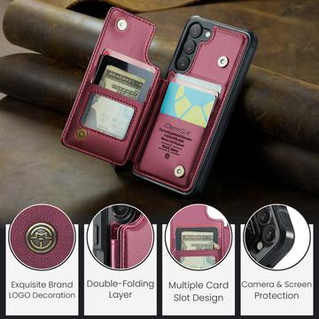 Samsung Galaxy S22+ 5G Caseme C22-etui RFID-kortpung - Rød