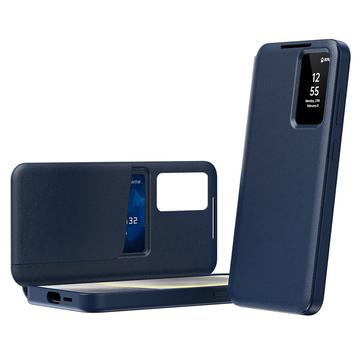 Samsung Galaxy S22+ 5G Smart Clear View Flip etui med kortplads - Safir