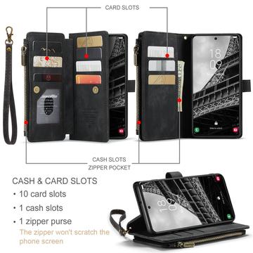 Samsung Galaxy S23 5G Caseme 2-i-1 Multifunktionel Pung - Sort