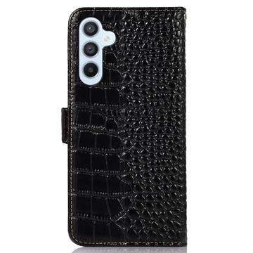 Samsung Galaxy S23 FE Crocodile Series Læderpung med RFID - Sort