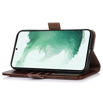 Samsung Galaxy S23 FE Crocodile Series Læderpung med RFID - Brun