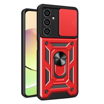 Samsung Galaxy S23 FE Roterende Ring Hybrid Cover med Kameraskjold - Rød