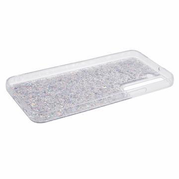Samsung Galaxy S23 Glitter Flakes TPU Cover - Sølv