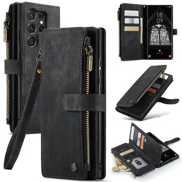 Samsung Galaxy S23 Ultra 5G Caseme 2-i-1 Multifunktionel Pung - Sort
