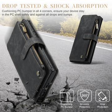 Samsung Galaxy S23 Ultra 5G Caseme 2-i-1 Multifunktionel Pung - Sort