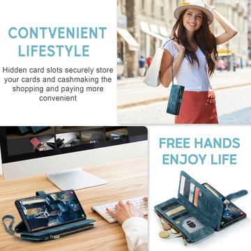 Samsung Galaxy S23 Ultra 5G Caseme 2-i-1 Multifunktionel Pung - Blå