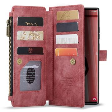 Samsung Galaxy S23 Ultra 5G Caseme 2-i-1 Multifunktionel Pung - Rød