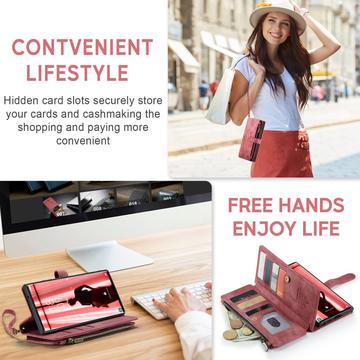Samsung Galaxy S23 Ultra 5G Caseme 2-i-1 Multifunktionel Pung - Rød