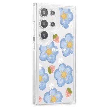 Samsung Galaxy S23 Ultra Fashion TPU Cover - blomster / jordbær