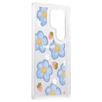 Samsung Galaxy S23 Ultra Fashion TPU Cover - blomster / jordbær
