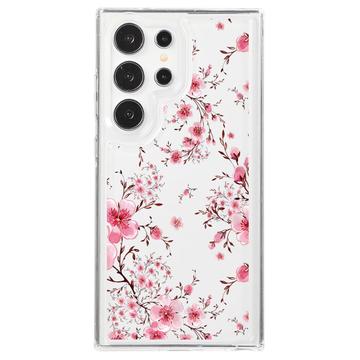 Samsung Galaxy S23 Ultra Fashion TPU Cover - lyserøde blomster