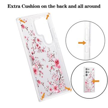 Samsung Galaxy S23 Ultra Fashion TPU Cover - lyserøde blomster