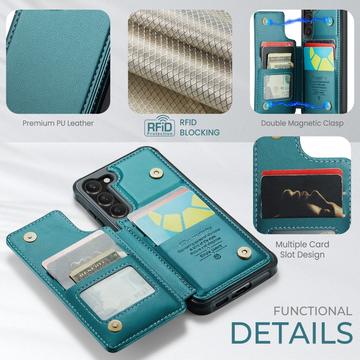 Samsung Galaxy S23+ 5G Caseme C22-etui RFID-kortpung - Grøn