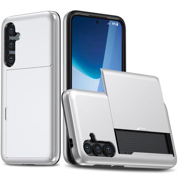 Samsung Galaxy S24 FE Hybrid Cover med Glidekortholder - Sølv