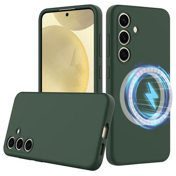 Samsung Galaxy S24 FE Liquid Silikone Cover - MagSafe Kompatibel - Mørkegrøn
