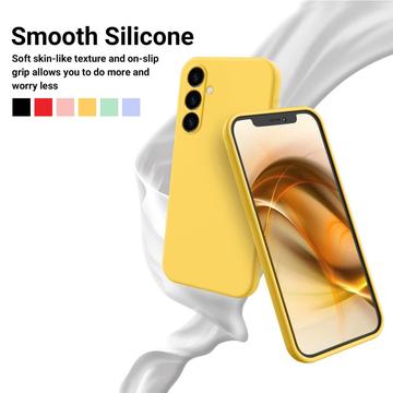 Samsung Galaxy S24 FE Liquid Silikone Cover med Strop - Gul
