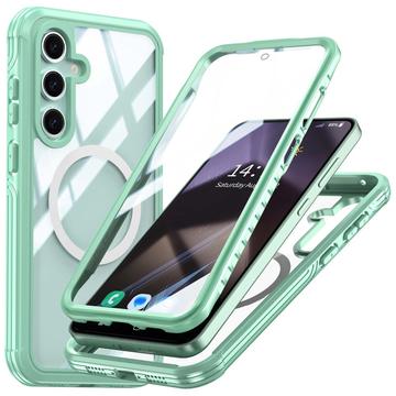 Samsung Galaxy S24 FE Magnetisk Cover med Skærmbeskyttelse Hærdet Glas - MagSafe-kompatibel - Grøn