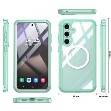 Samsung Galaxy S24 FE Magnetisk Cover med Skærmbeskyttelse Hærdet Glas - MagSafe-kompatibel - Grøn