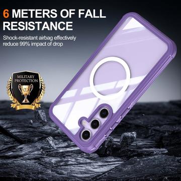Samsung Galaxy S24 FE Magnetisk Cover med Skærmbeskyttelse Hærdet Glas - MagSafe-kompatibel - Lilla
