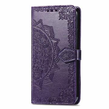 Samsung Galaxy S24 FE Mandala Series Etui med Pung - Lilla