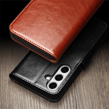 Samsung Galaxy S24 FE Qialino Classic Læderpung - Mørkebrun