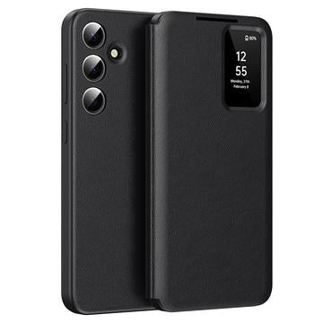 Samsung Galaxy S24 FE Smart Clear View Flip Cover med kortplads - Sort