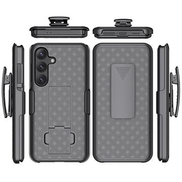 Samsung Galaxy S24 Hybrid Cover med Bælteklips - Sort