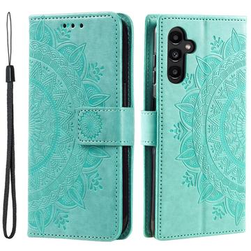 Samsung Galaxy S24 Mandala Series Etui med Pung - Grøn