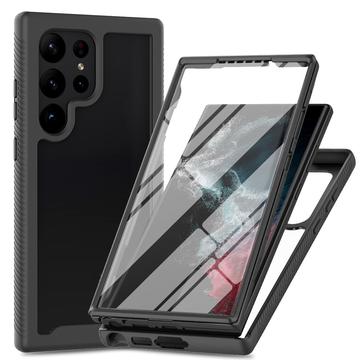 Samsung Galaxy S24 Ultra 360 Beskyttelse Cover - Sort / Klar