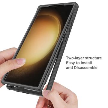 Samsung Galaxy S24 Ultra 360 Beskyttelse Cover - Sort / Klar