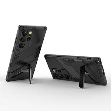 Samsung Galaxy S24 Ultra Armor Series Hybrid Cover med Stativ - Sort