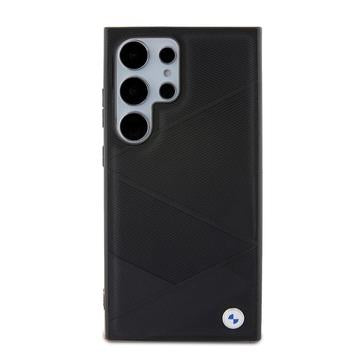 Samsung Galaxy S24 Ultra BMW Signature Crossing Lines Pattern læderbetrukket etui - sort
