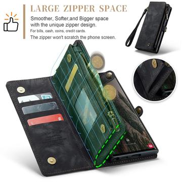 Samsung Galaxy S24 Ultra Caseme 008 2-i-1 Multifunktionel Pung - Sort