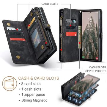 Samsung Galaxy S24 Ultra Caseme 008 2-i-1 Multifunktionel Pung - Sort
