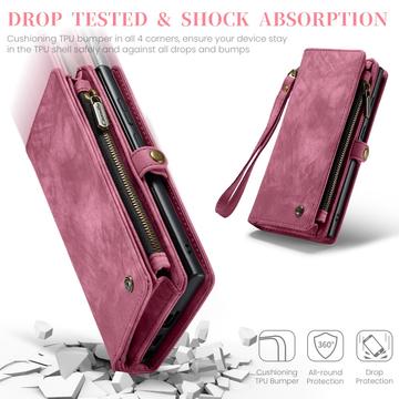 Samsung Galaxy S24 Ultra Caseme 008 2-i-1 Multifunktionel Pung - Rød